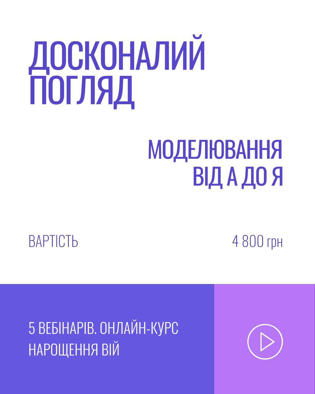 ДОСКОНАЛИЙ ПОГЛЯД. МОДЕЛЮВАННЯ ВІД А ДО Я 