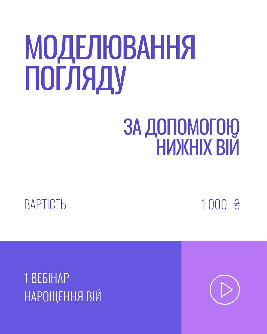 МОДЕЛЮВАННЯ ПОГЛЯДУ ЗА ДОПОМОГОЮ НИЖНІХ ВІЙ